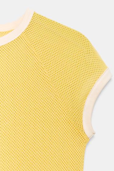 RED PIPING T-SHIRT - Yellow by Zara - Image 2