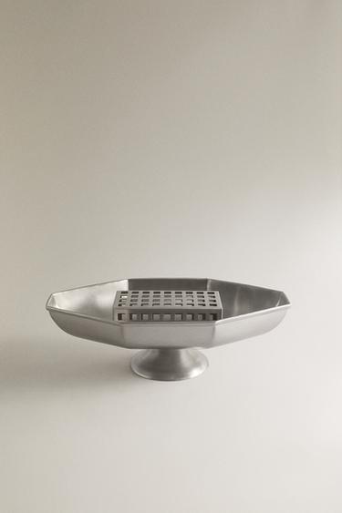 Zara LARGE METAL TRAY | STUDIO MARY LENNOX - Silver - Image 0