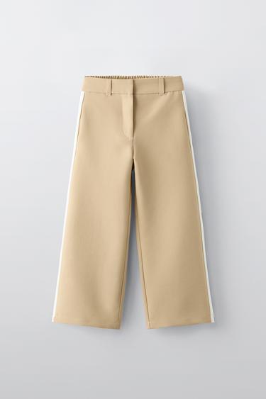 Zara PANTS WITH SIDE STRIPE - taupe brown - Image 0