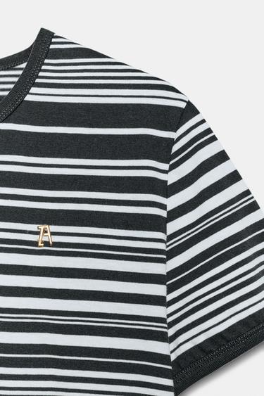 T-SHIRT À RAYURES ZA - bleu/noir de Zara - Image 10