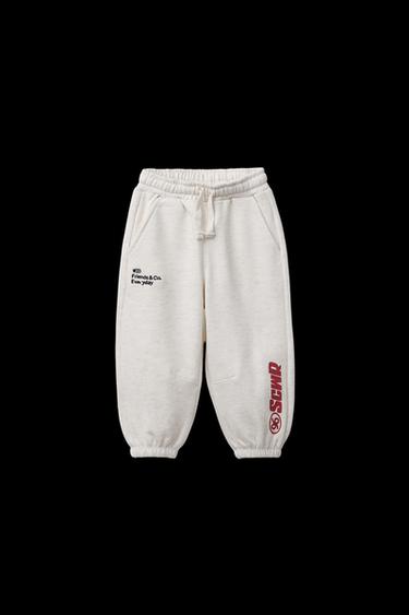 JOGGER FELPA TEXTO - Beige vigoré de Zara - Imagen 0