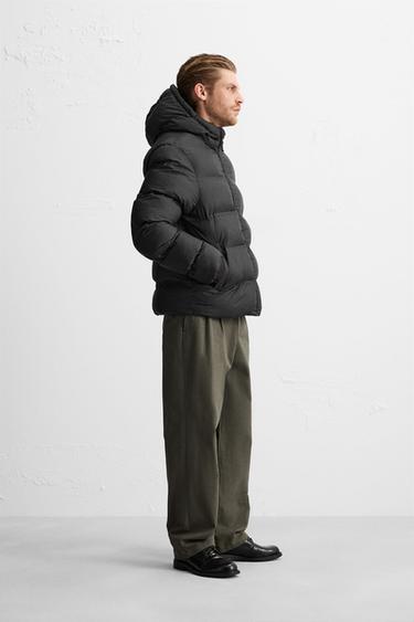 VESTE REMBOURRÉE À CAPUCHE - Noir de Zara - Image 3