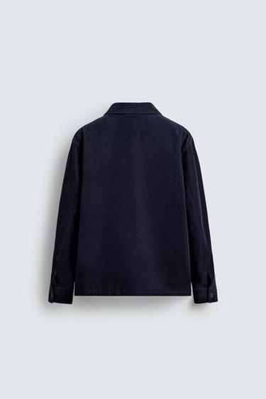 CORDUROY OVERSHIRT WITH POCKETS - Blue by Zara - Image 8