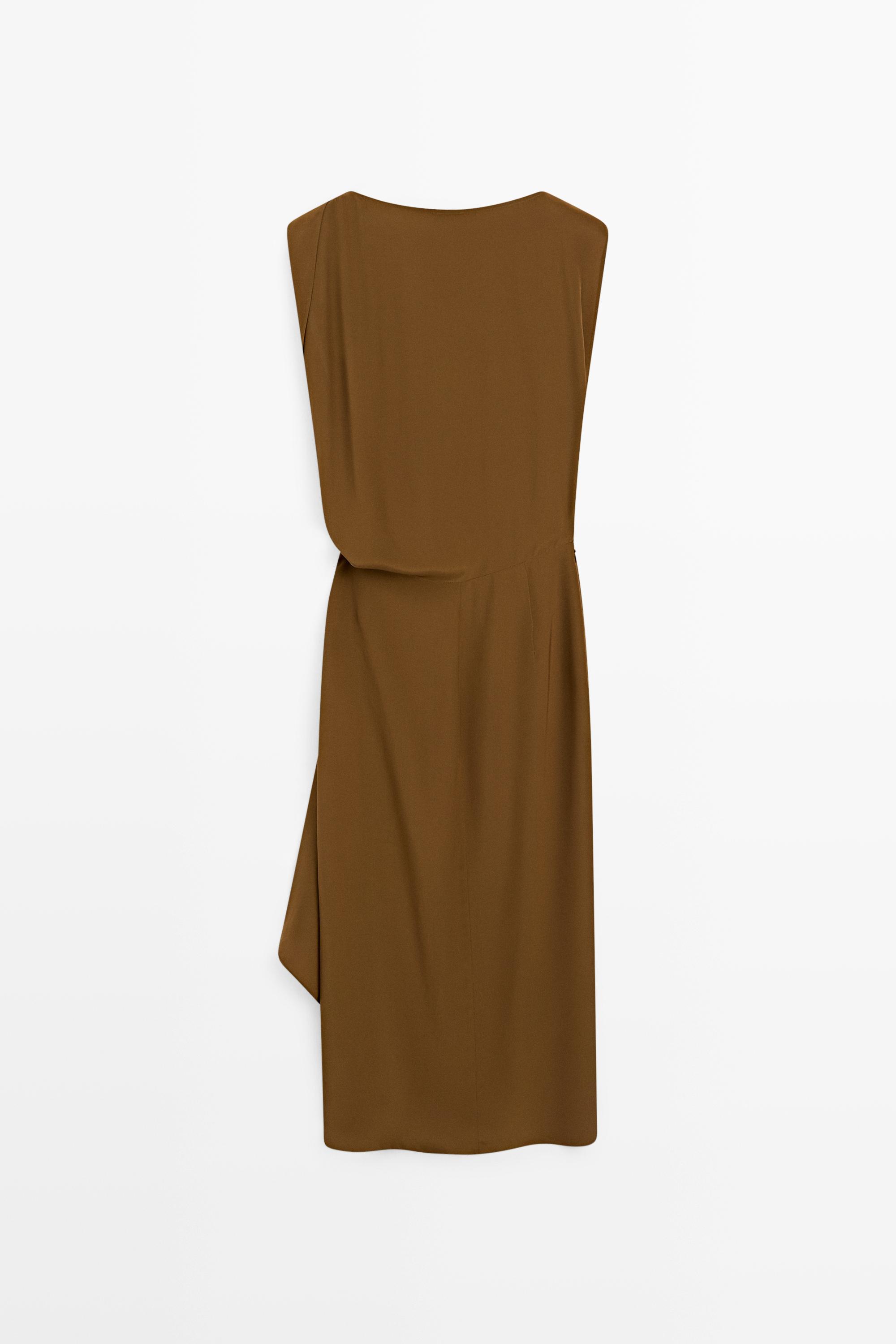 Flowing midi dress with draped detail