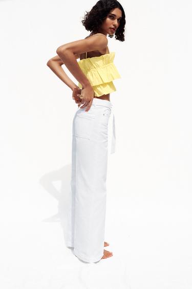 POPLIN CROP TOP - Yellow by Zara - Image 3