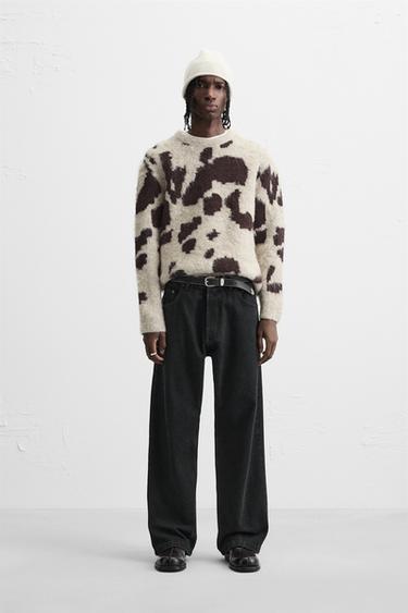 JERSEY JACQUARD ANIMAL - Crudo de Zara - Imagen 0