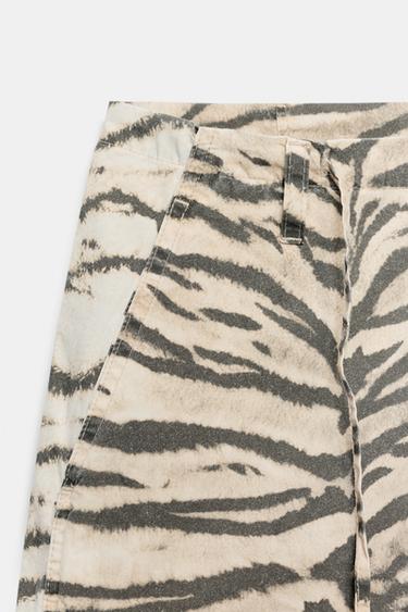 ANIMAL PRINT WIDE-LEG TROUSERS WITH DRAWSTRINGS - tiger by Zara - Image 8