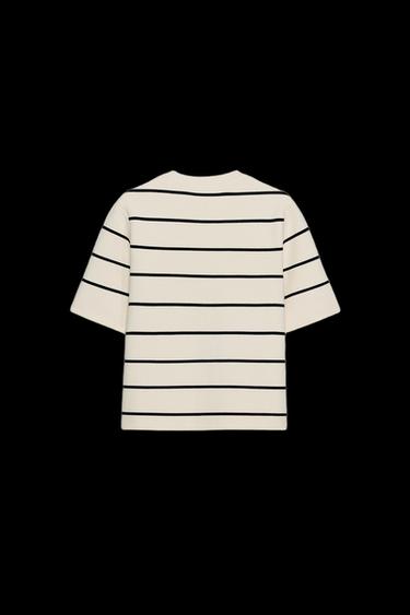 Zara SHORT SLEEVE STRIPED CARDIGAN - striped