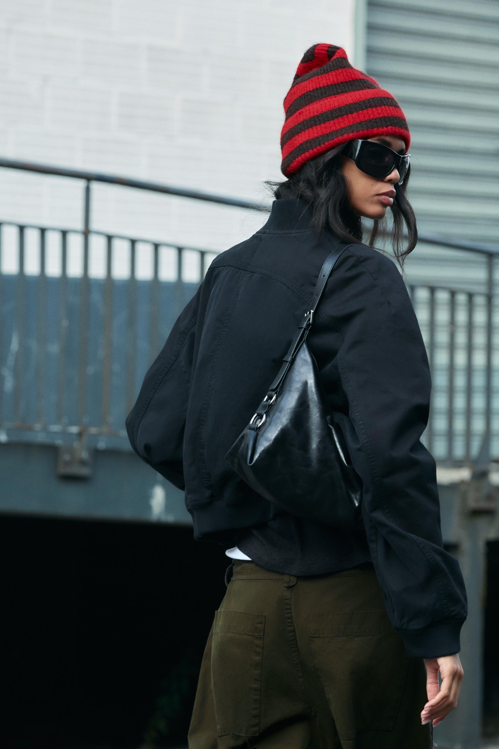 Striped Cuffed Beanie by Zara