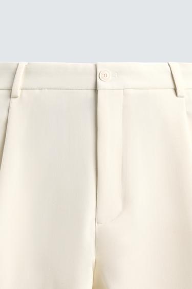 RELAXED FIT PLEATED TROUSERS - Oyster-white by Zara - Image 8