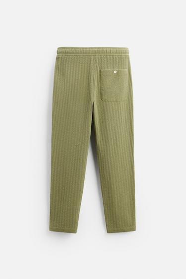 TEXTURED TROUSERS - Moss green by Zara - Image 6