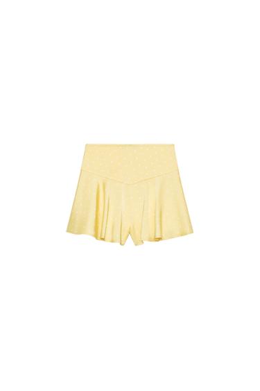 SATIN FLARED SHORTS - Printed by Zara