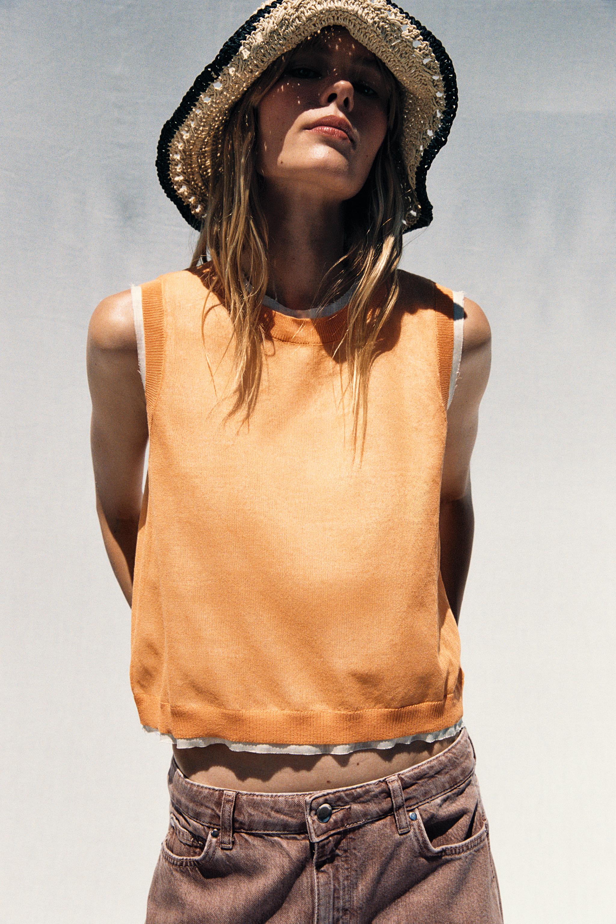 【2plan】Draw Linen Blend Knit Wrap London - Linen & organic cotton sweater