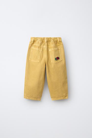 FRUIT OF THE LOOM™ EMBROIDERED TWILL PANTS — Mustard 2