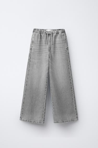 WIDE-LEG DRAWSTRING JEANS - Grey by Zara - Image 0
