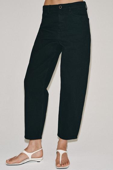 ZW COLLECTION TAPERED MID-WAIST JEANS - Black by Zara