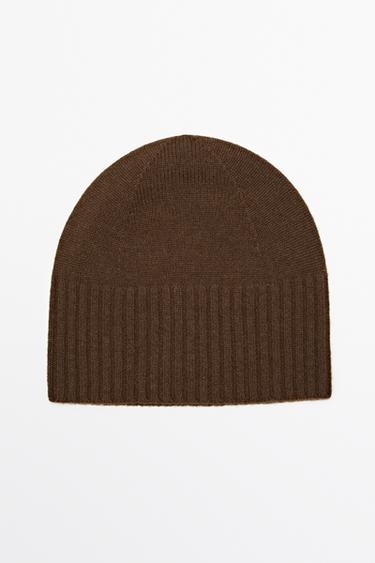 Wool and cashmere knit beanie — Caramel 1