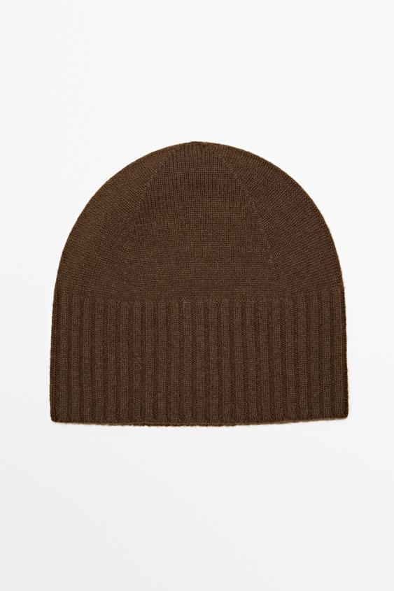Zara Wool and cashmere knit beanie - Caramel - Image 0