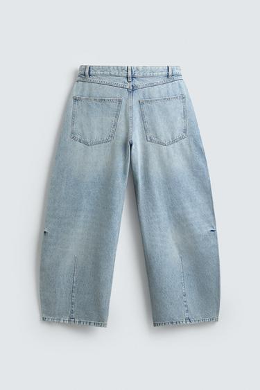 BALLOON FIT JEANS WITH ZIP - Blue / Green by Zara - Image 7