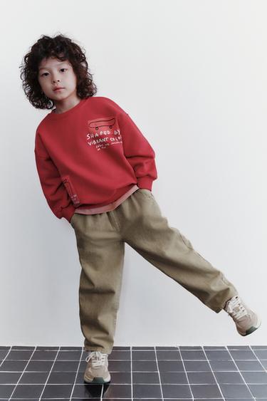 Zara 印花滑板運動衫 - 紅褐色