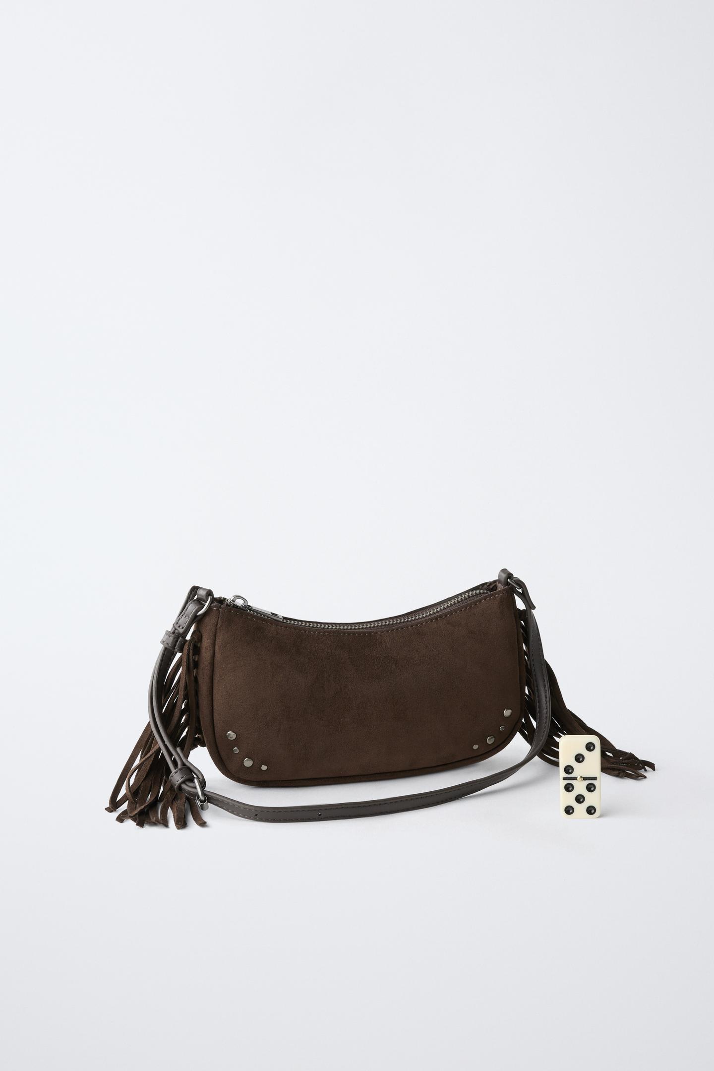 Сумка Zara Fringed Shoulder, цвет: Коричневый — фото 6