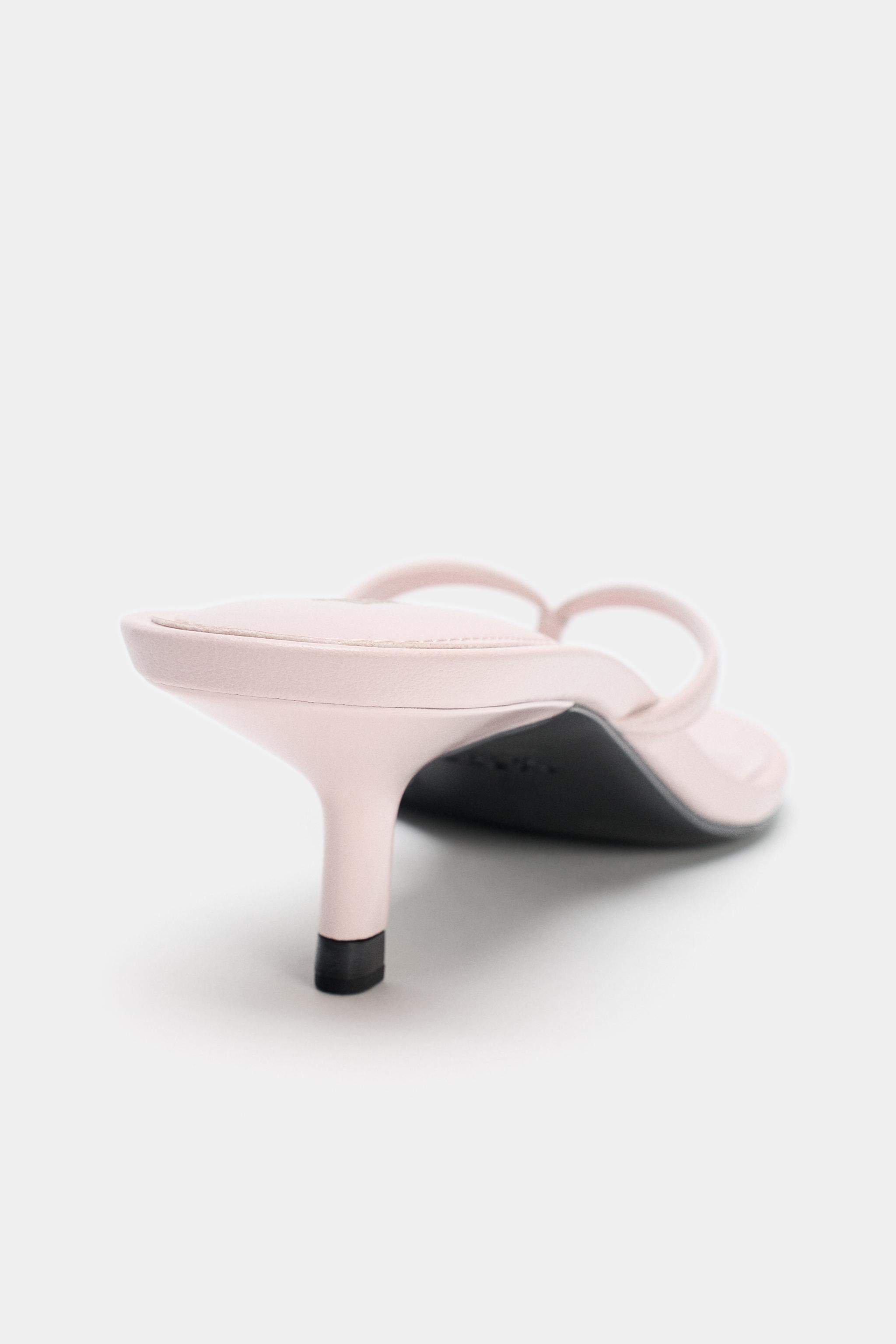 Женские сандалии Zara KITTEN HEEL SANDALS — фото 6