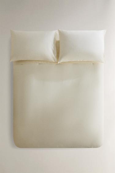 PERCALE DUVET COVER (200 THREAD COUNT) - Vanilla by Zara - Image 0