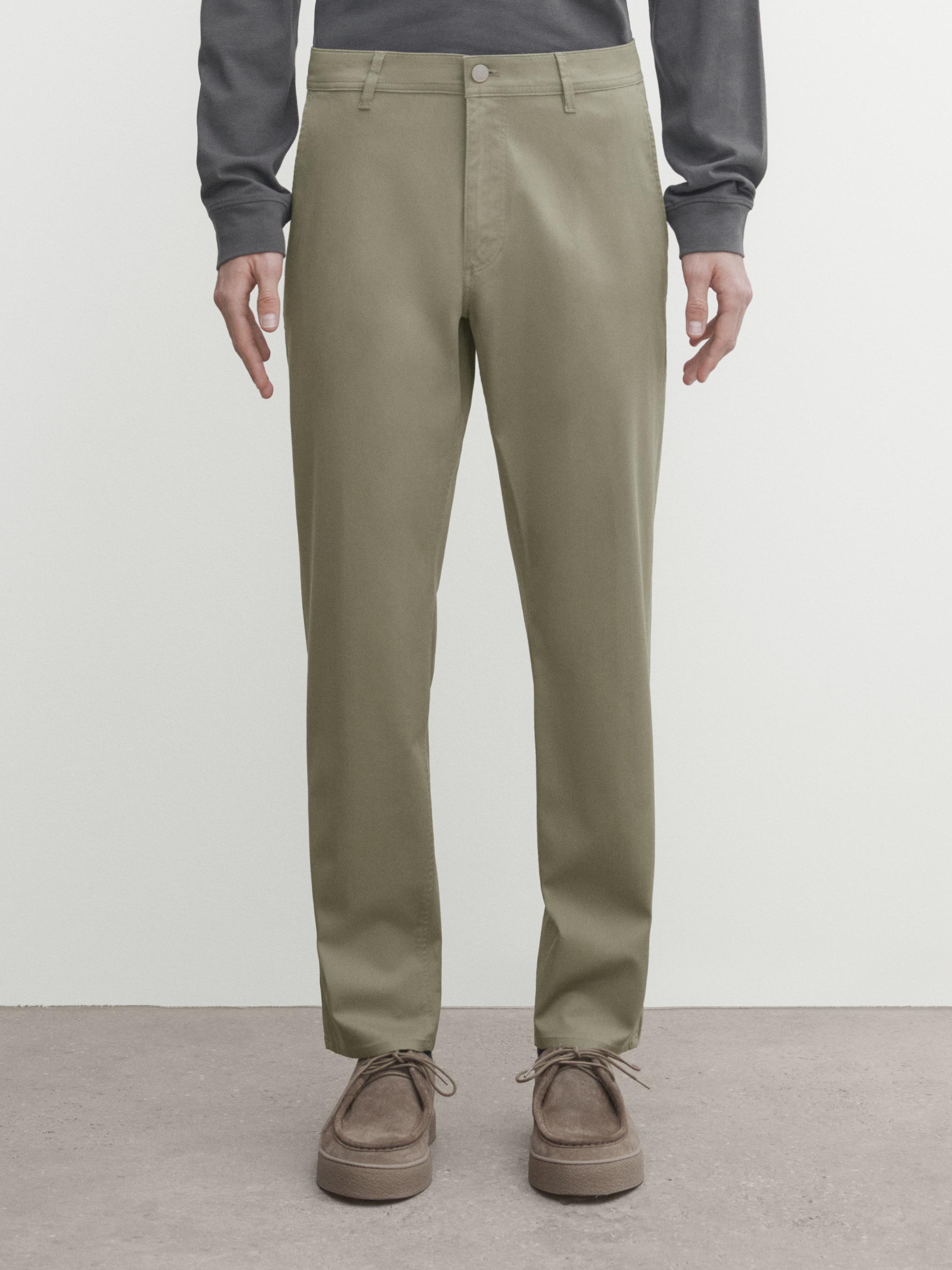 Tapered-fit denim trousers - Green | ZARA Canada