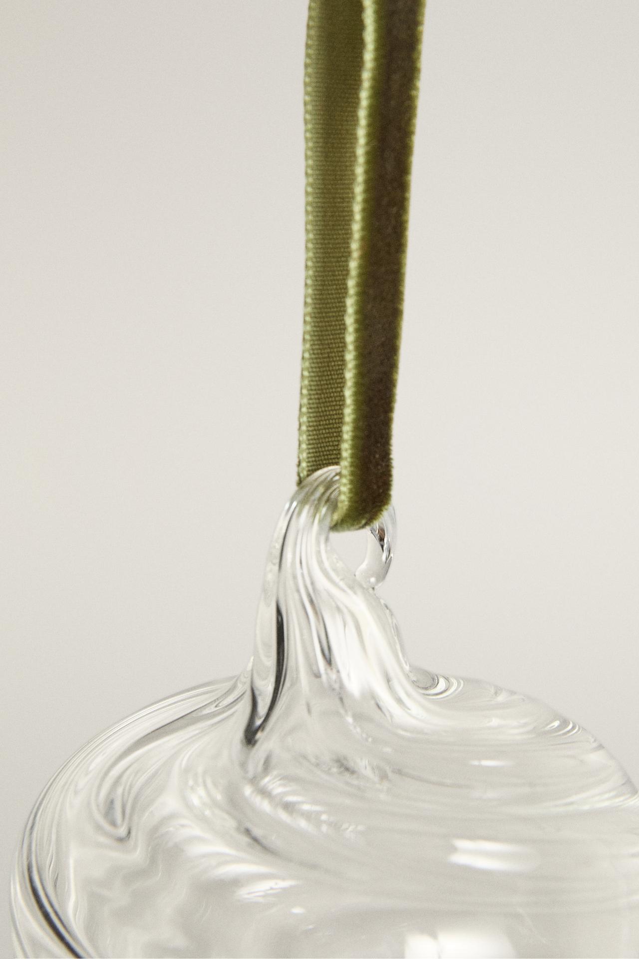 SPIRAL GLASS CHRISTMAS TREE ORNAMENT — Transparent