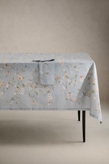 Zara TABLECLOTH WITH SMALL FLORAL PRINT - 藍色 - 圖片 0