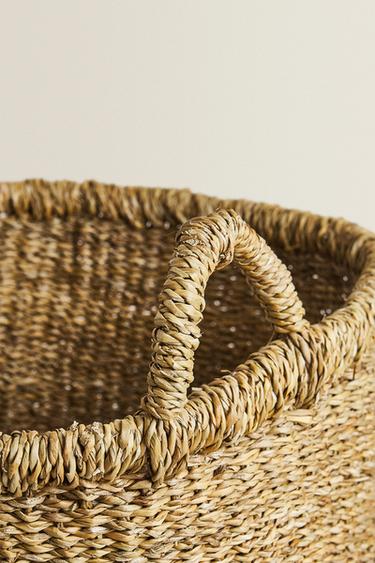 LARGE SEAGRASS BASKET WITH HANDLES - Brown by Zara - Image 2