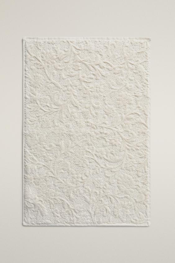 FLORAL JACQUARD BATH MAT - Ivory by Zara - Image 0
