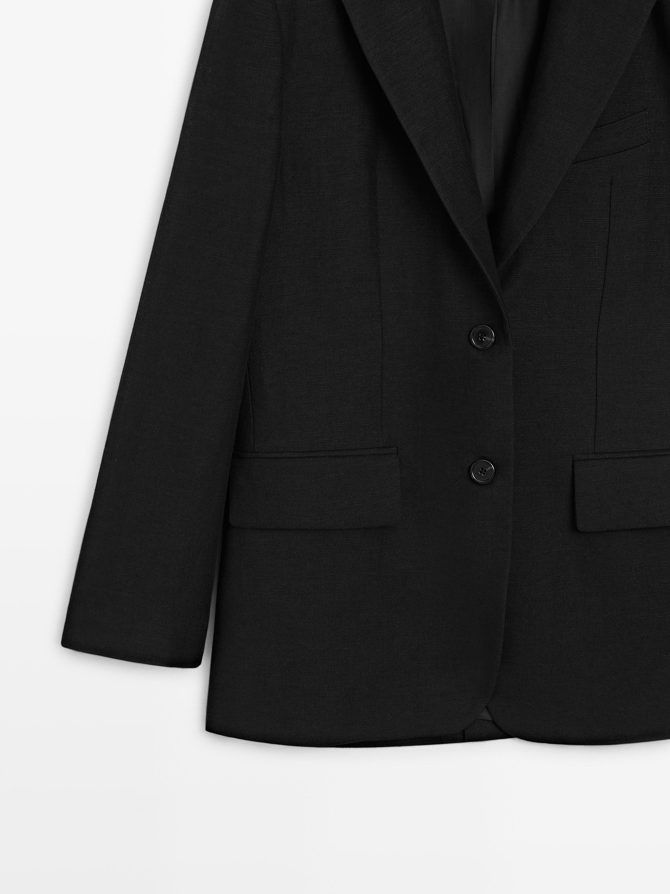 100% linen blazer with pockets