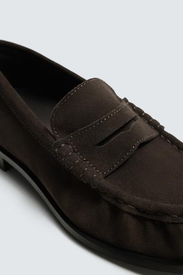 MOCASSINS EN CUIR AVEC MASQUE - Marron de Zara - Image 2