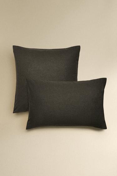 CASHMERE BLEND PILLOWCASE - Dark grey by Zara - Image 0