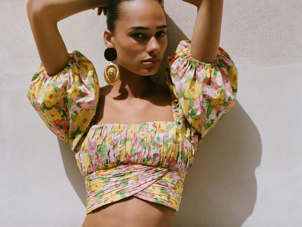 FLORAL PRINT TOP WITH BOW