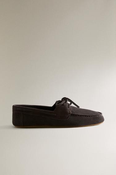 LEATHER LOAFERS - Brown by Zara