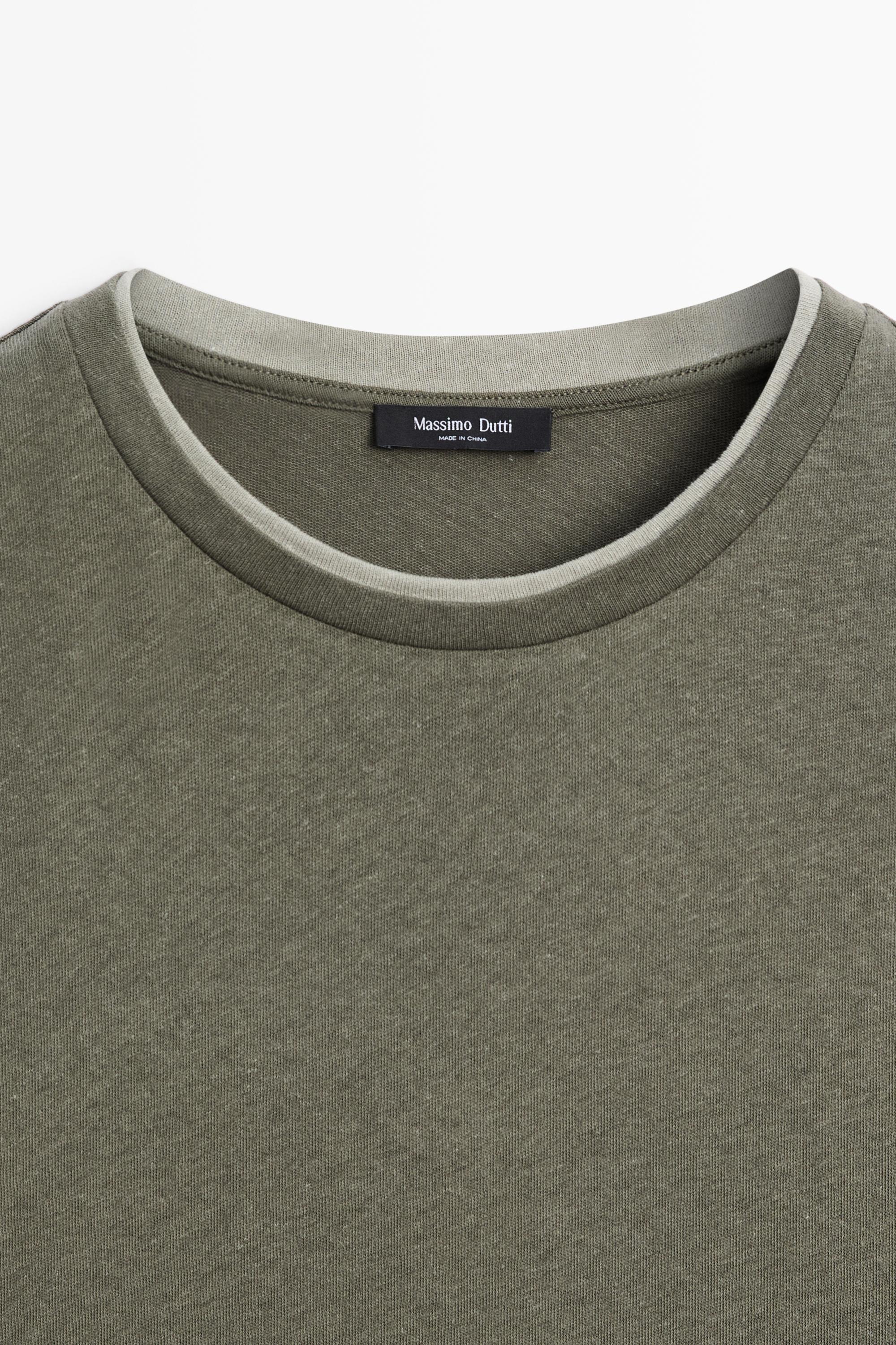 T-shirt double col lin coton