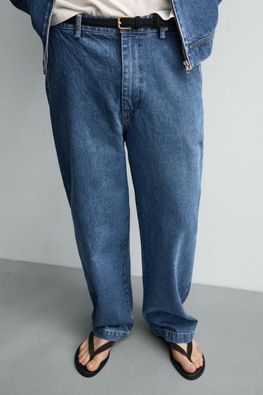 PANTALÓN CHINO DENIM STRAIGHT FIT - Azul de Zara
