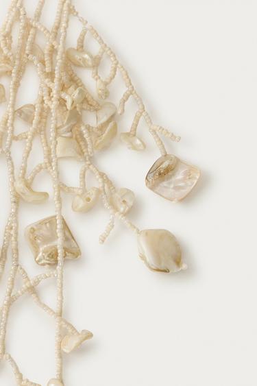 PACK OF BEADED SHELL NECKLACES MARISA BERENSON X ZARA - Ecru by Zara - Image 3