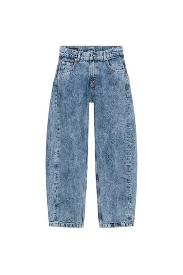 JEANS ZW COLLECTION BALLOON TIRO ALTO - أزرق فاتح الخاص بـ Zara