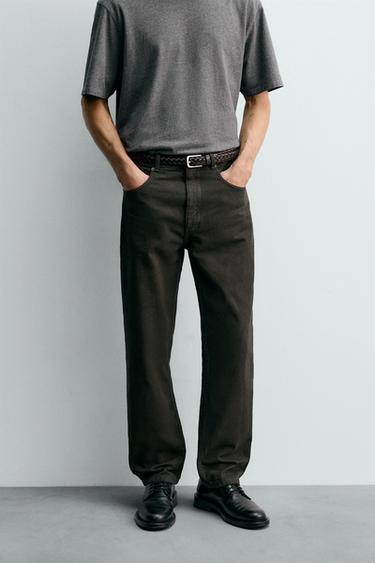 PANTALON STRAIGHT FIT STRUCTURÉ - Noir de Zara - Image 1
