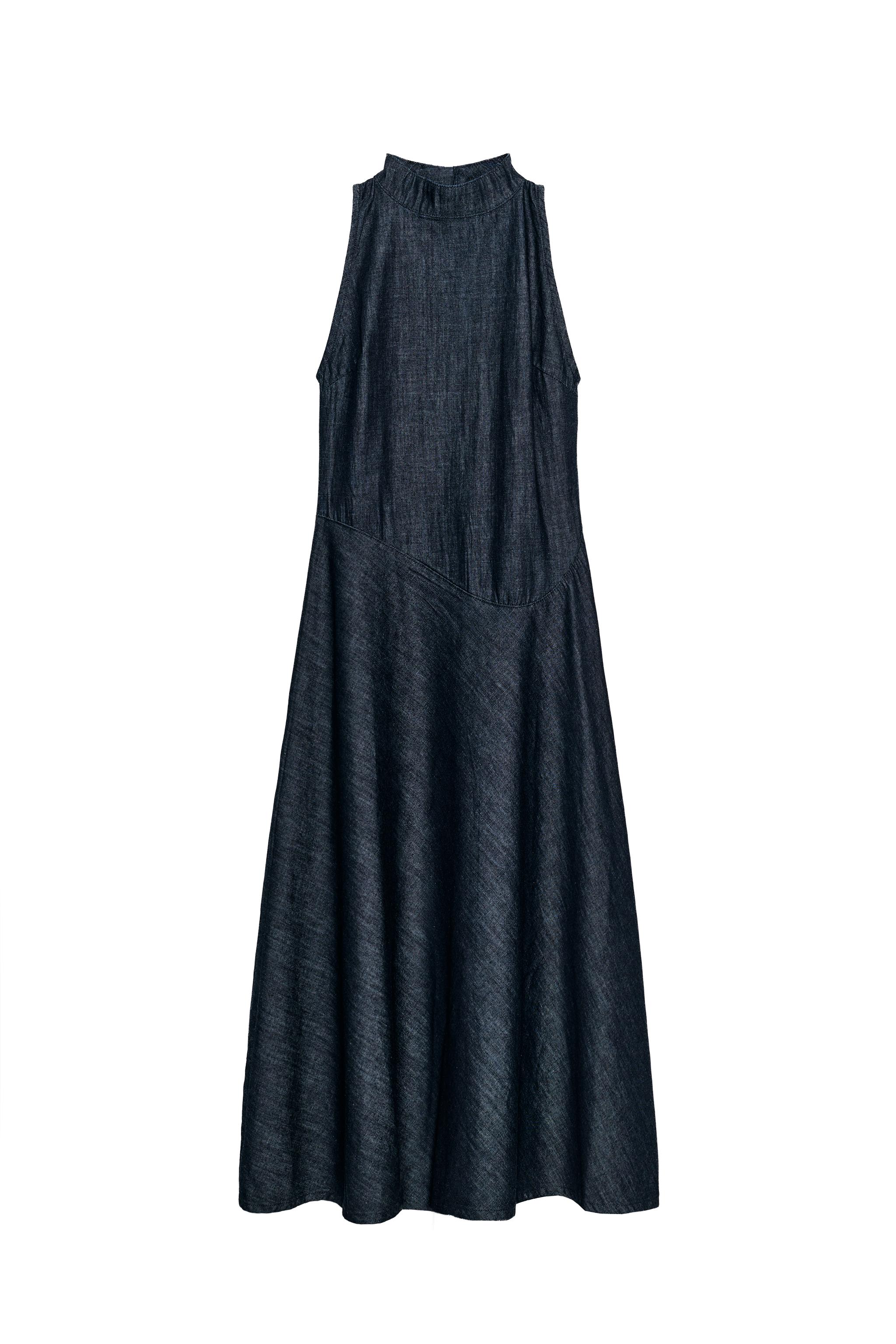 strapless open back dress Pleated Shirtdress  Aurra Studio