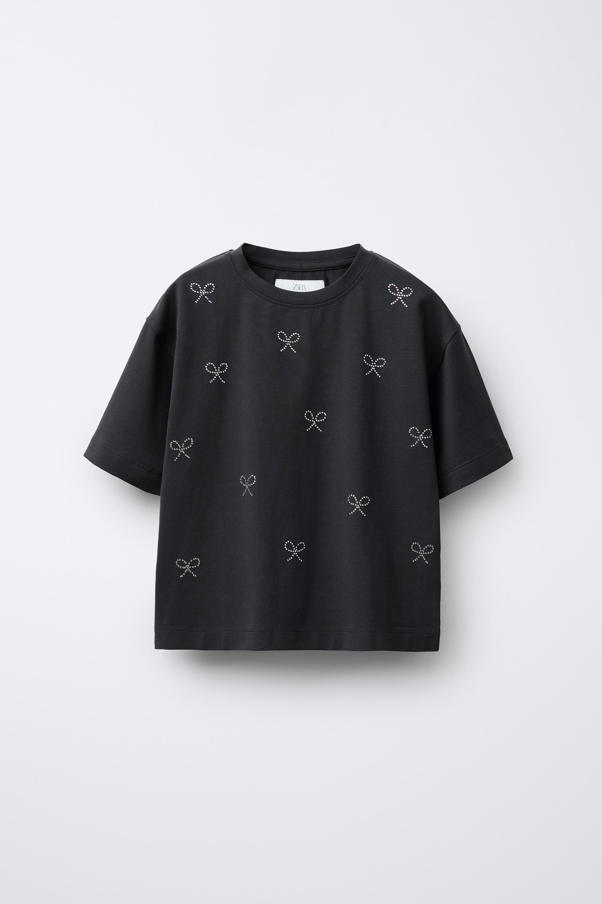 RHINESTONE BOXY FIT T-SHIRT - White | ZARA United States