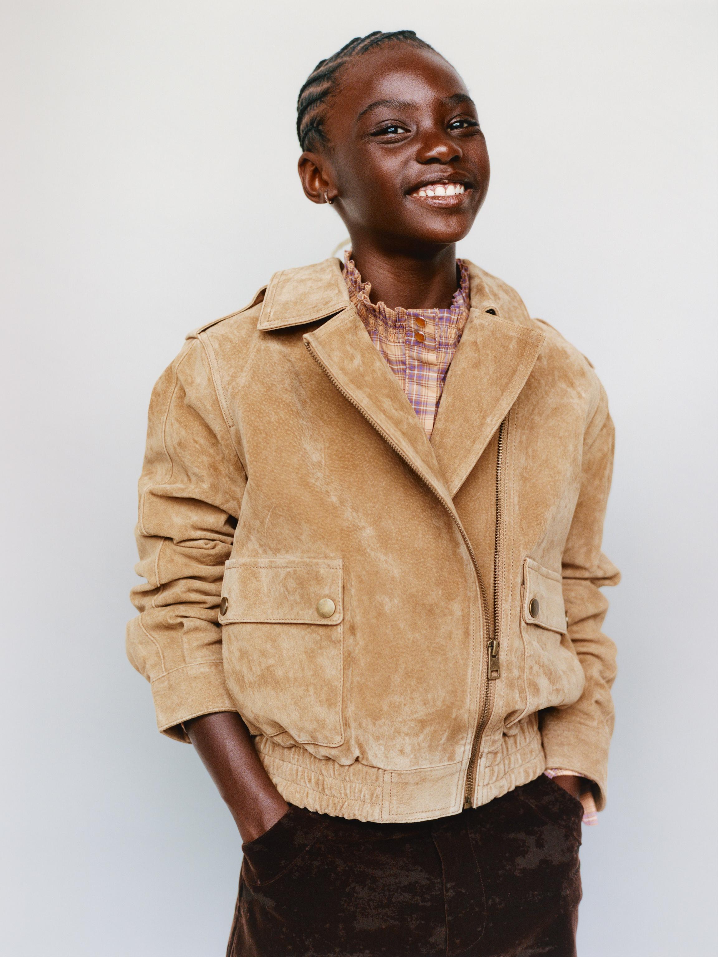 100% LEATHER JACKET — Honey