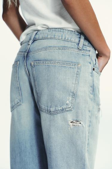 JEAN TRF LARGE DÉCHIRÉ TAILLE - Bleu clair de Zara - Image 5