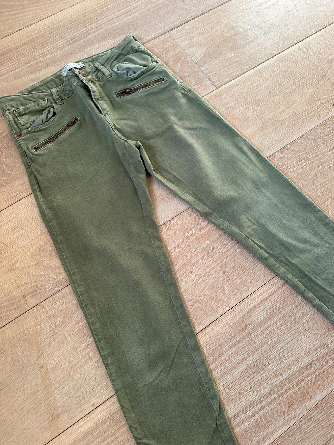 SKINNY KHAKI JEANS WITH ZIPS - Image 2