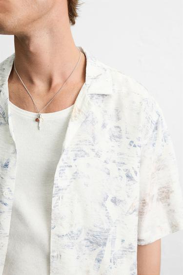ABSTRACT PRINT SHIRT - Light blue by Zara - Image 4