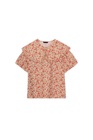 FLORAL PRINT PETER PAN COLLAR SHIRT - Multicoloured by Zara