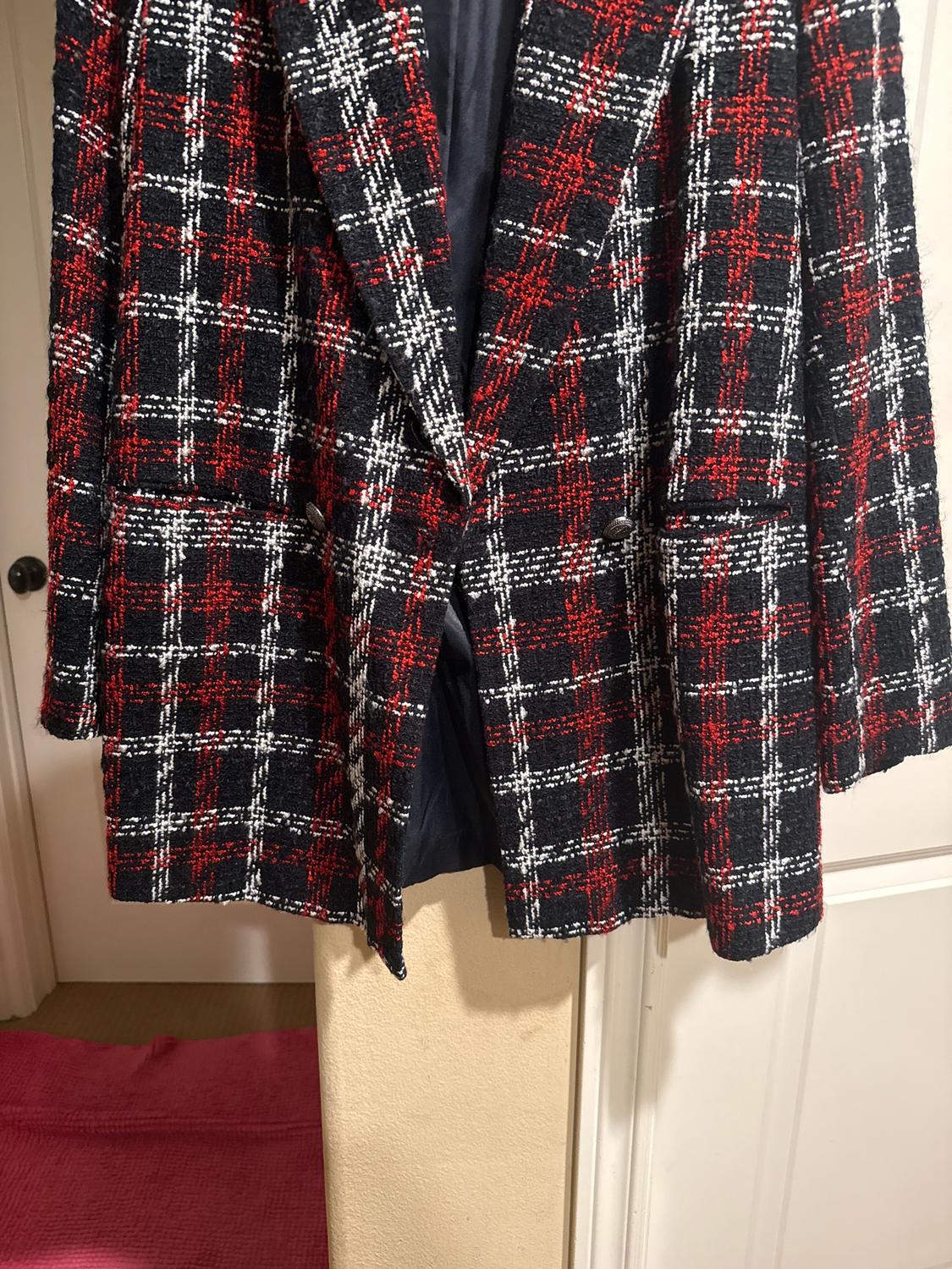 PLAID DOUBLE BREASTED BLAZER - Image 3